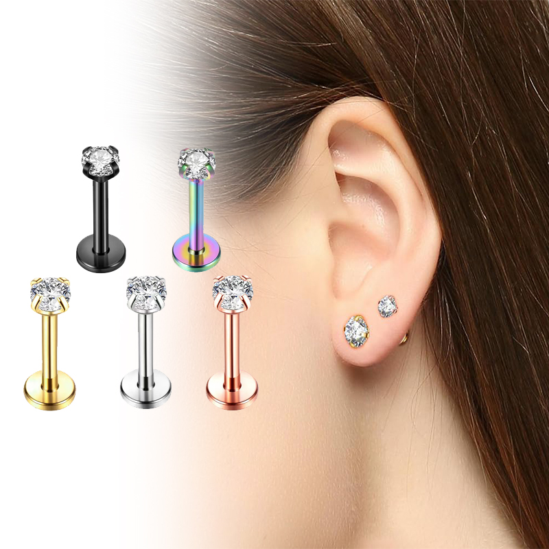 Body Jewelry Titanium - أقراط من التيتانيوم عيار 16G بظهر