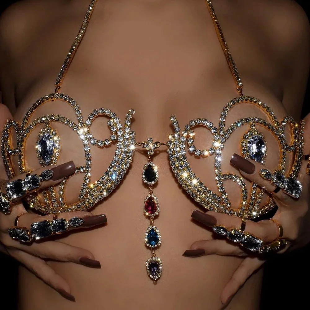 Body Jewelry Chest - حمالة صدر بكيني فاخرة للنساء من
