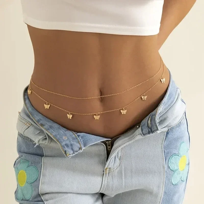 Qualiti Body Jewelry - سحر جديد مثير طبقة مزدوجة فراشة