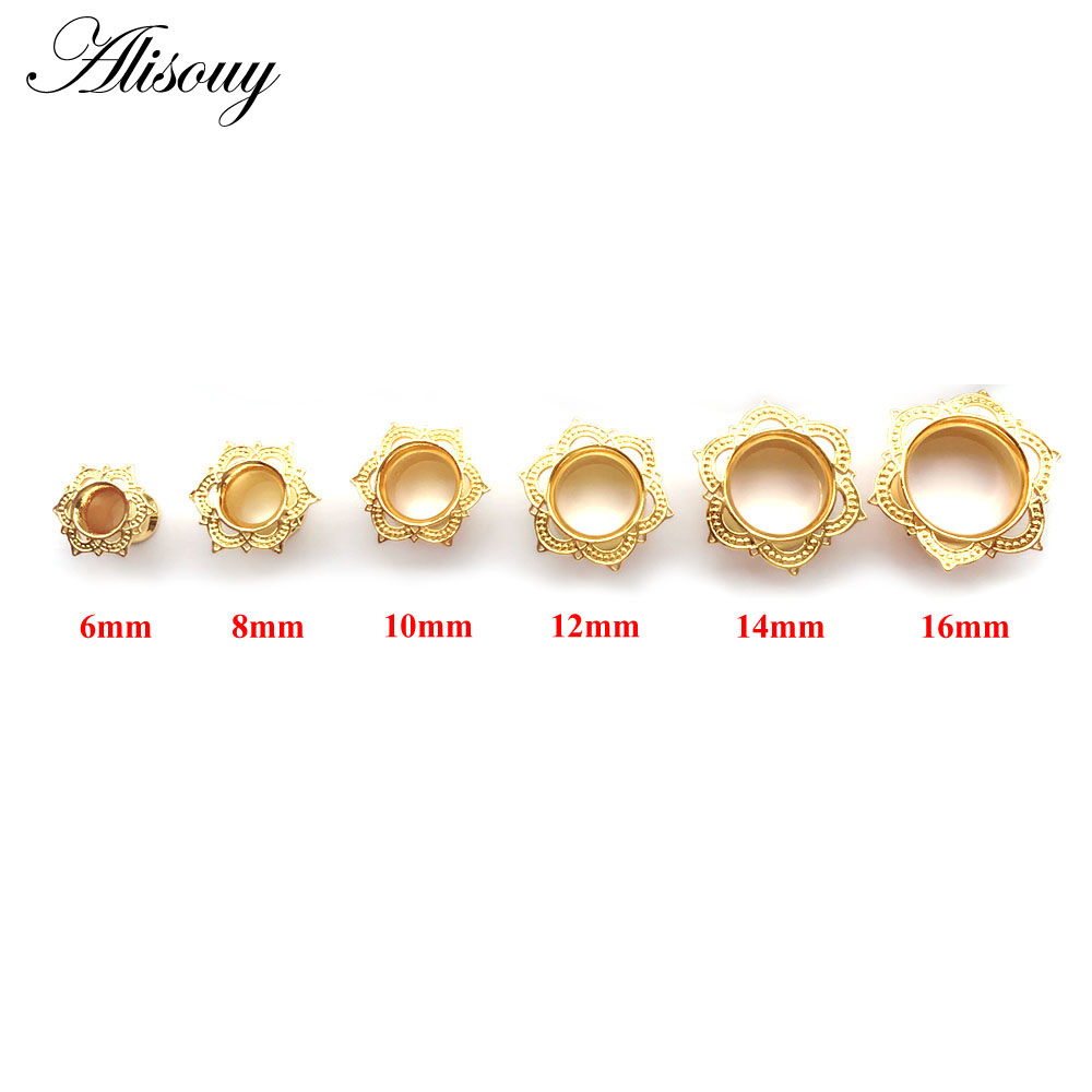Body Jewelry Gauge To Mm - Alisouy 2 قطعة الذهب اللون التوصيل
