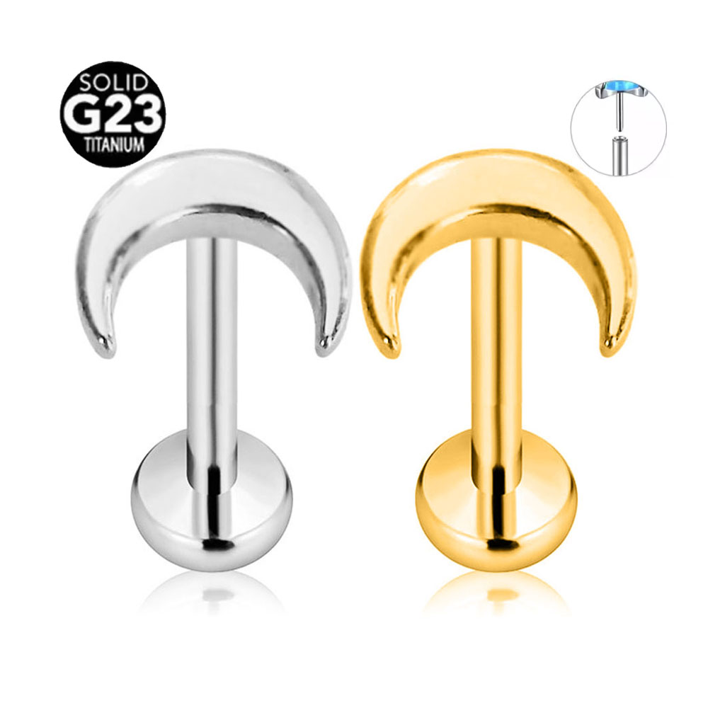 Body Jewelry Threadless - ASTM F136 G23 التيتانيوم لامعة الهلال