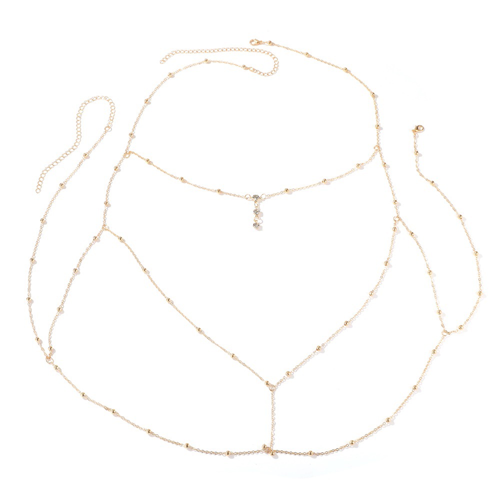 Body Jewelry Chest - مثير كريستال الصدر سلسلة تسخير الفولاذ