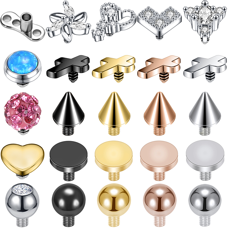 Zs Body Jewelry - ZS 16G مايكرو ثقب الجلد الزركون