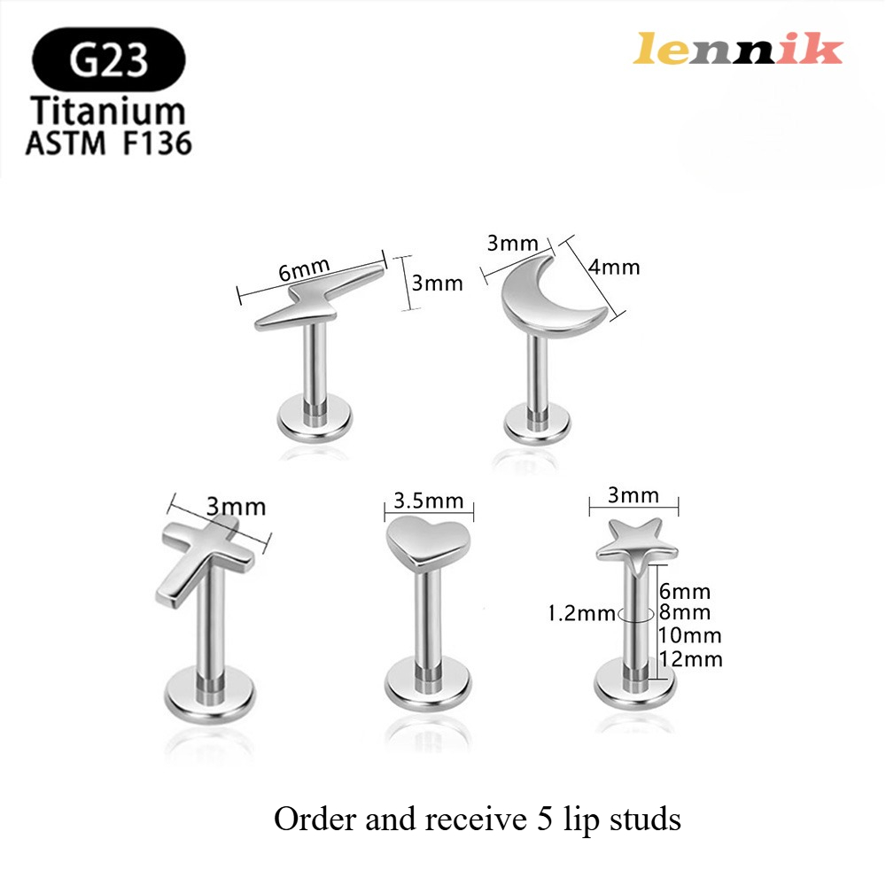 Body Jewelry Titanium - LENNIK F136 سبائك التيتانيوم الصليب القلب