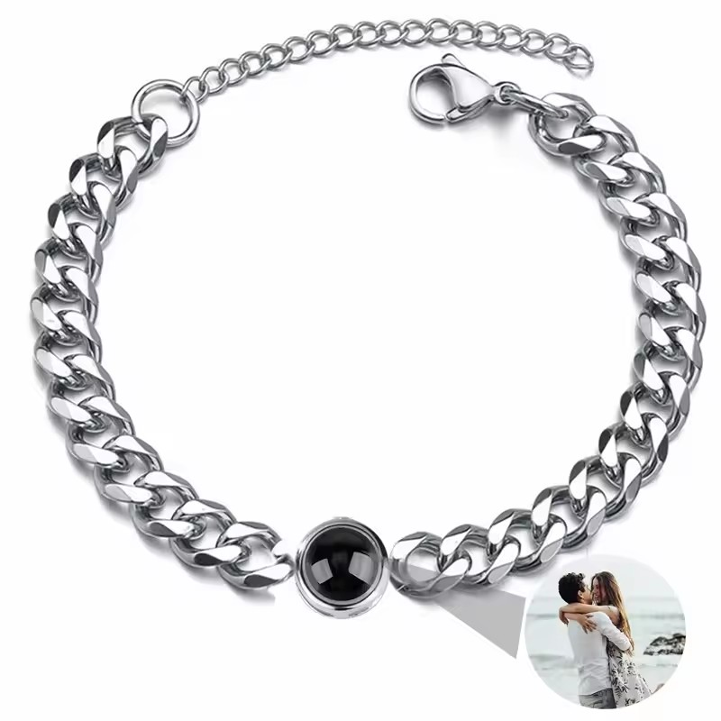 Body Jewelry Titanium - مع سوار مخصص لإسقاط الصور الشخصية