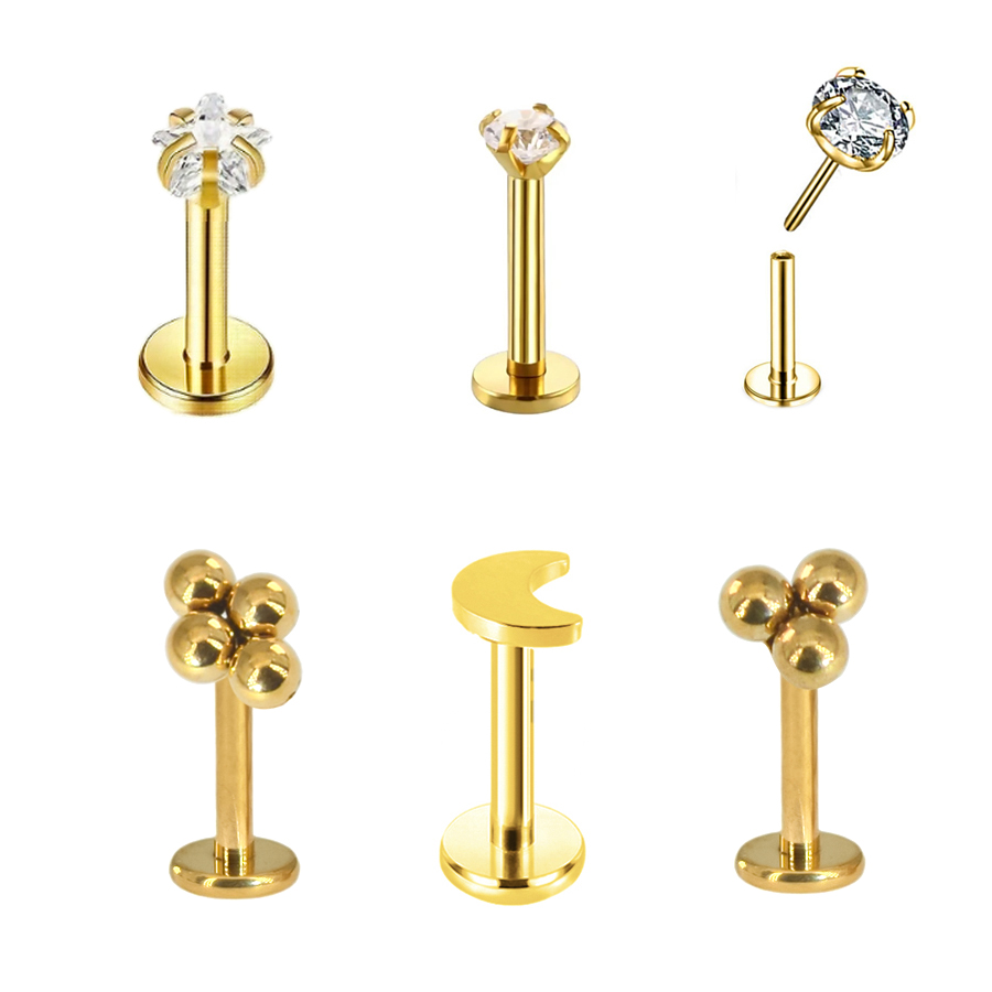 Body Jewelry Threadless - كرة عنقودية فولاذية جراحية ثقب تشيكوسلوفاكيا