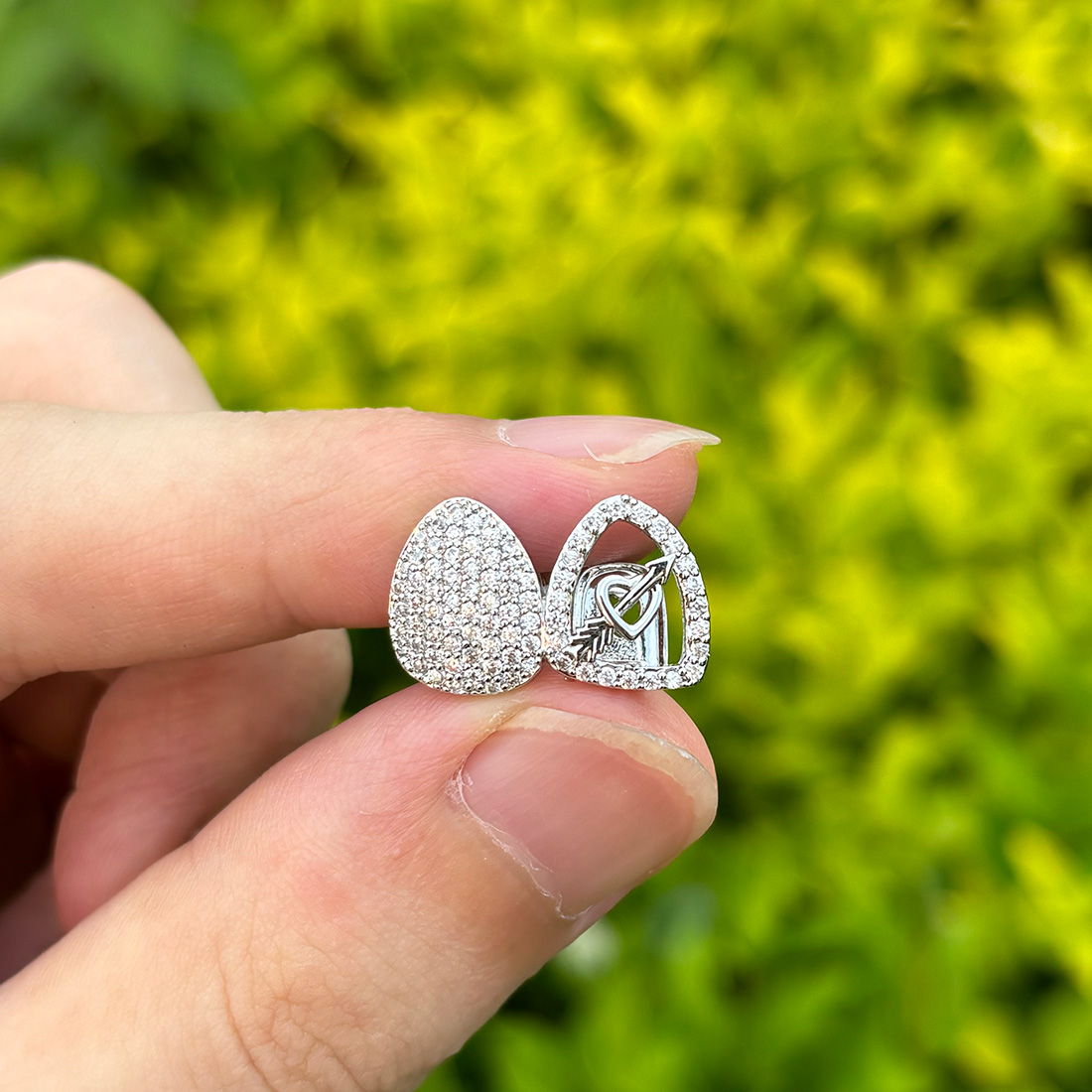 Body Jewelry For Men - RACHELZ-قبعات أسنان الزركون المجوفة للنساء والرجال