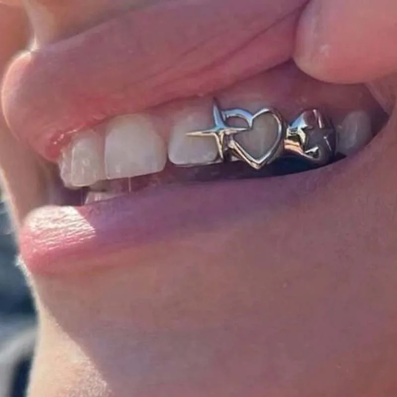 Body Jewelry For Men - فاسق الهيب هوب الجوف القلب الأسنان