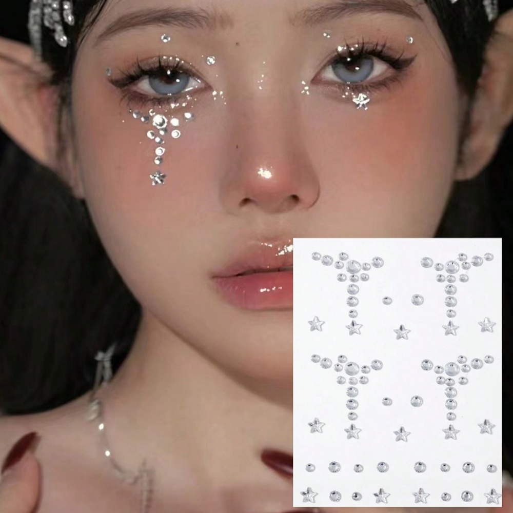 Body Jewelry Eyebrow - الوجه والجسم ملصقات الحجر الكريم زاوية