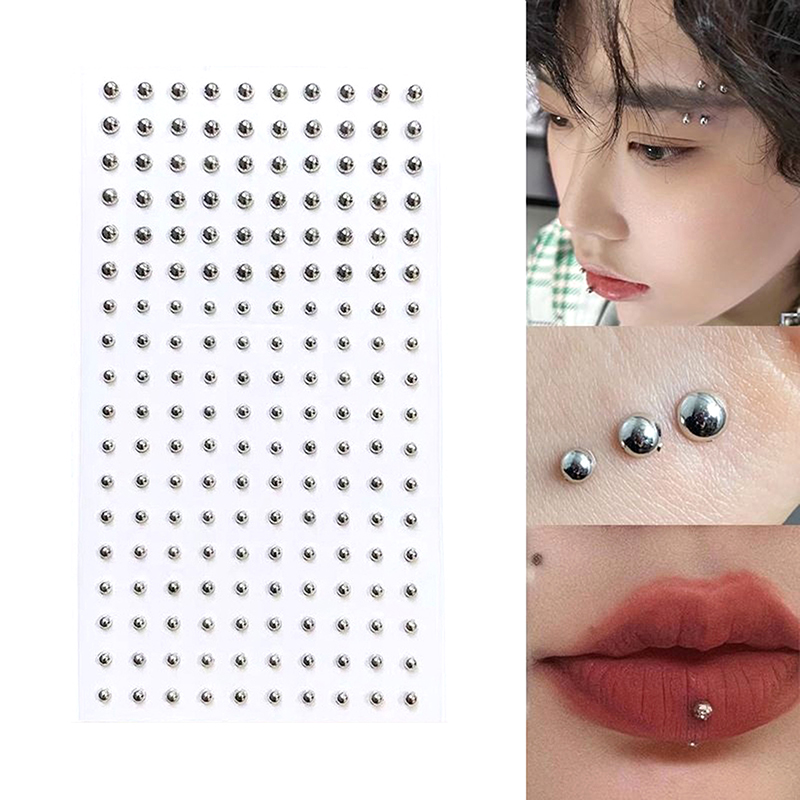 Body Jewelry Eyebrow - الماس ملصق وهمية الأنف مسمار الذاتي