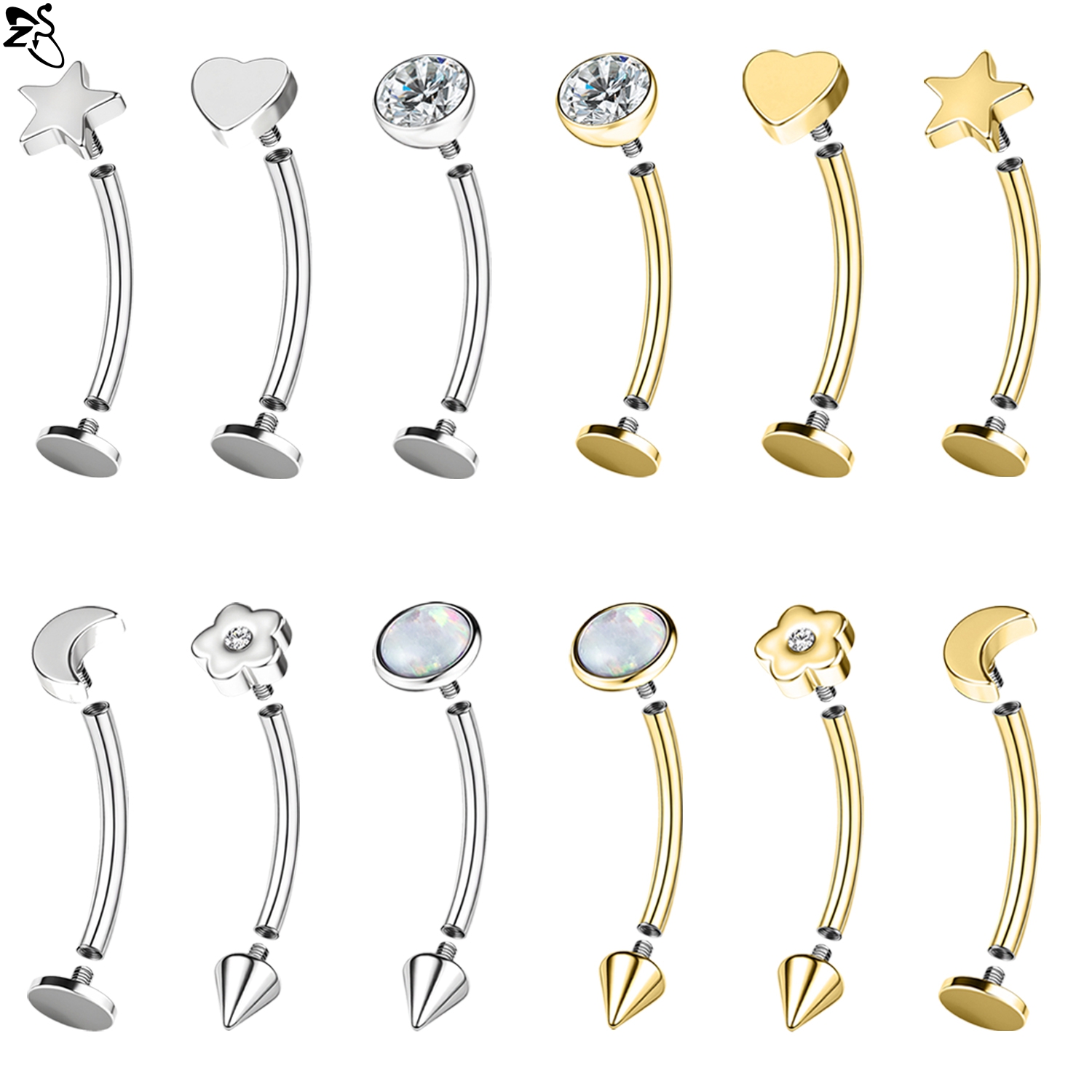 Zs Body Jewelry - ZS 1 قطعة 16 جرام الفولاذ
