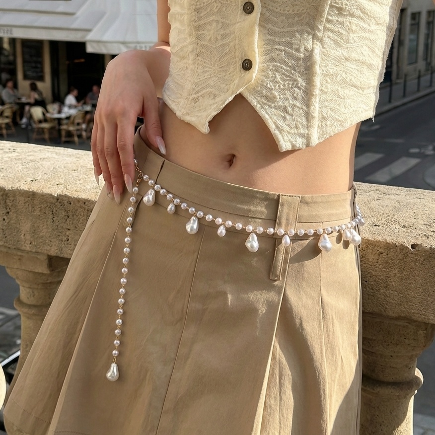 Body Jewelry For Sale - سلسلة خصر فاخرة على الطراز الفرنسي