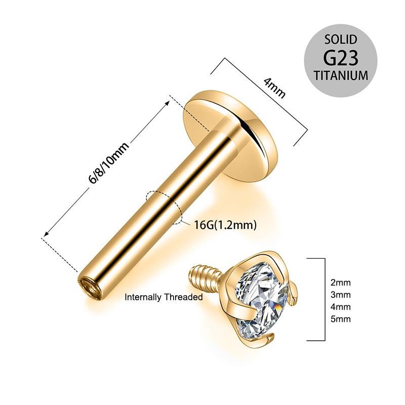 أقراط من التيتانيوم عيار 16G ب - مراجعة Body Jewelry Titanium وسعره