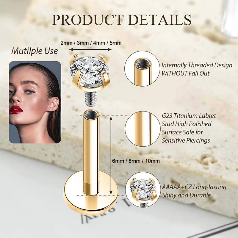أقراط من التيتانيوم عيار 16G ب - مراجعة Body Jewelry Titanium وسعره