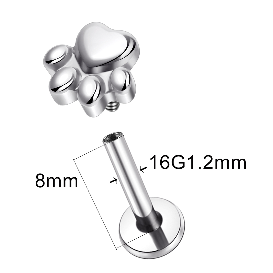 أقراط مرصعة بطبعة تيتانيوم من  - مراجعة Body Jewelry Implant Grade Titanium وسعره