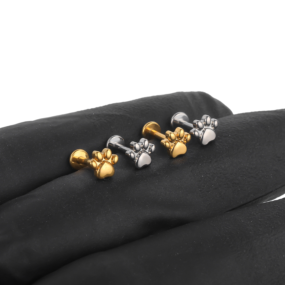 أقراط مرصعة بطبعة تيتانيوم من  - مراجعة Body Jewelry Implant Grade Titanium وسعره