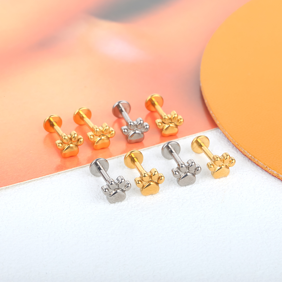 أقراط مرصعة بطبعة تيتانيوم من  - مراجعة Body Jewelry Implant Grade Titanium وسعره
