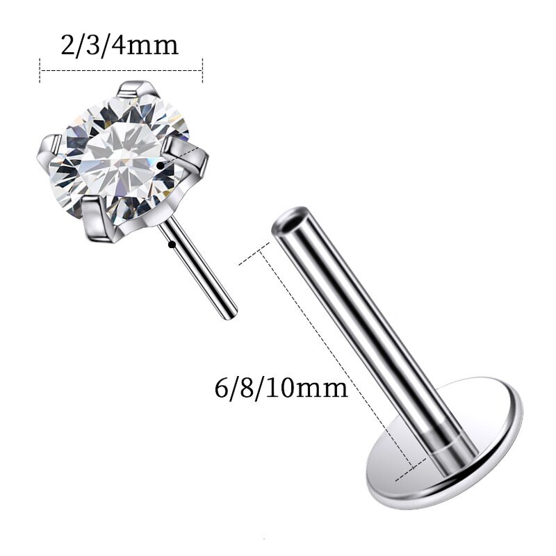1 قطعة التيتانيوم دفع الخيوط ا - مراجعة Body Jewelry Threadless وسعره