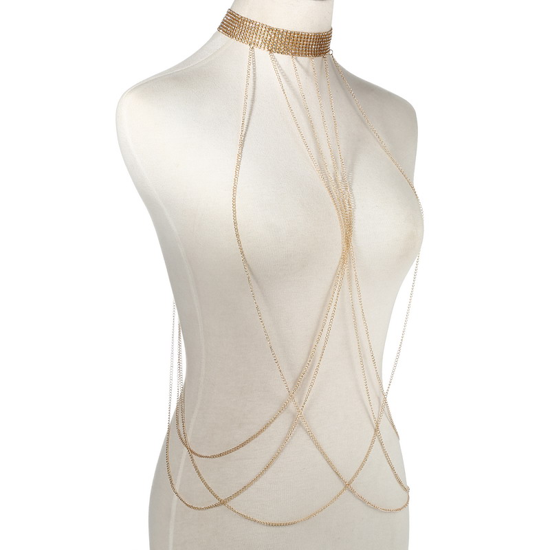 الذهب اللون الجسم سلسلة المرأة - مراجعة Body Jewelry Chest وسعره