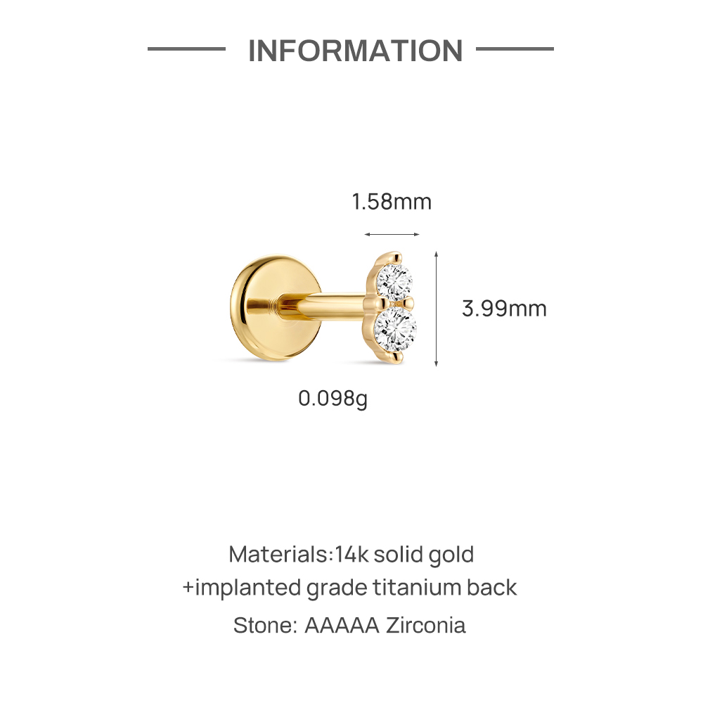 حلق أذن من الذهب عيار 14 قيراط - مراجعة Body Jewelry Titanium وسعره