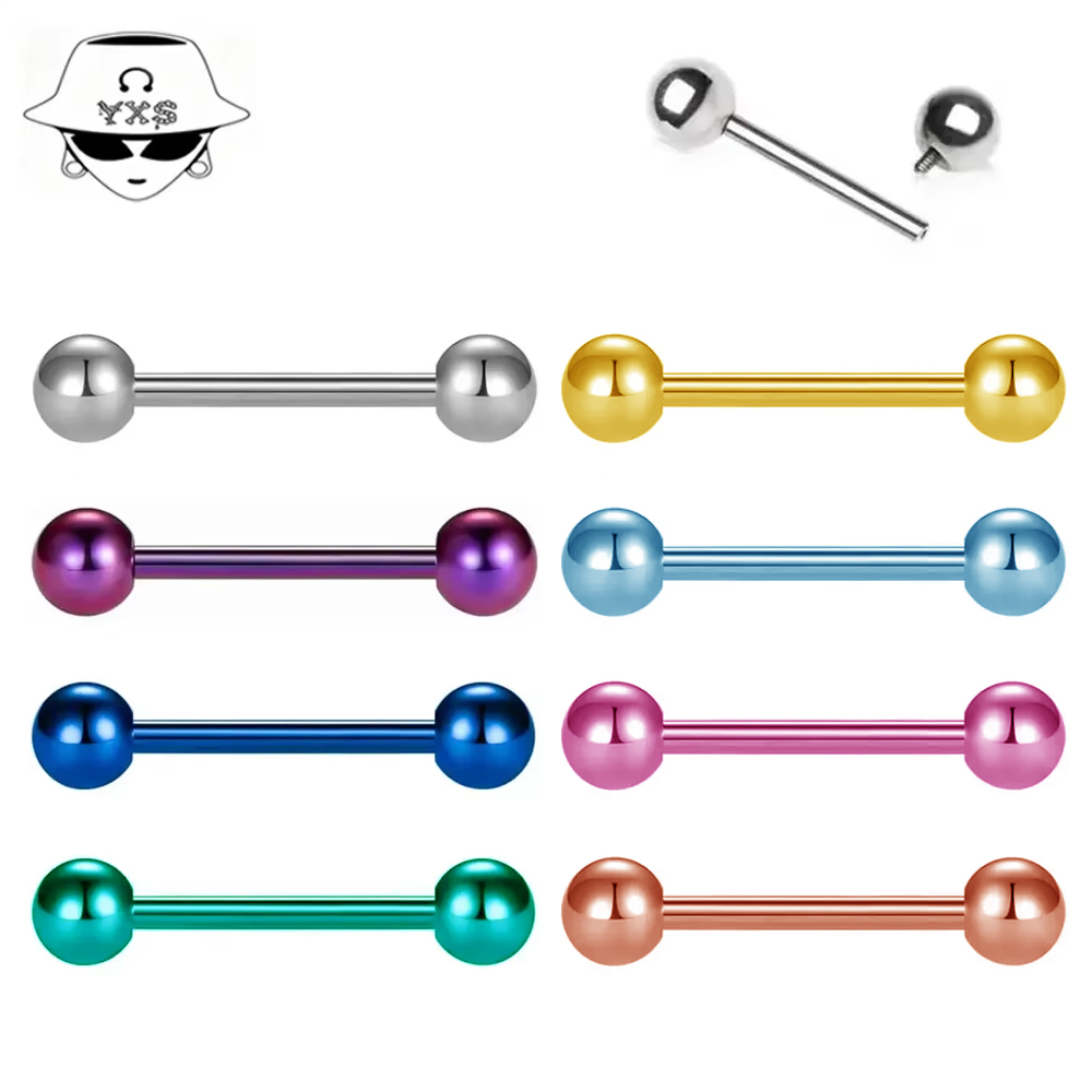 قطعتان/مجموعة من حلقات اللسان  - مراجعة Body Jewelry Implant Grade Titanium وسعره