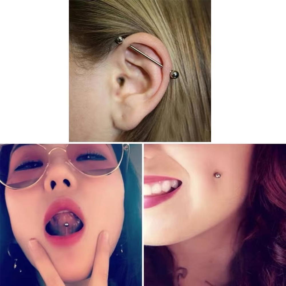 قطعتان/مجموعة من حلقات اللسان  - مراجعة Body Jewelry Implant Grade Titanium وسعره