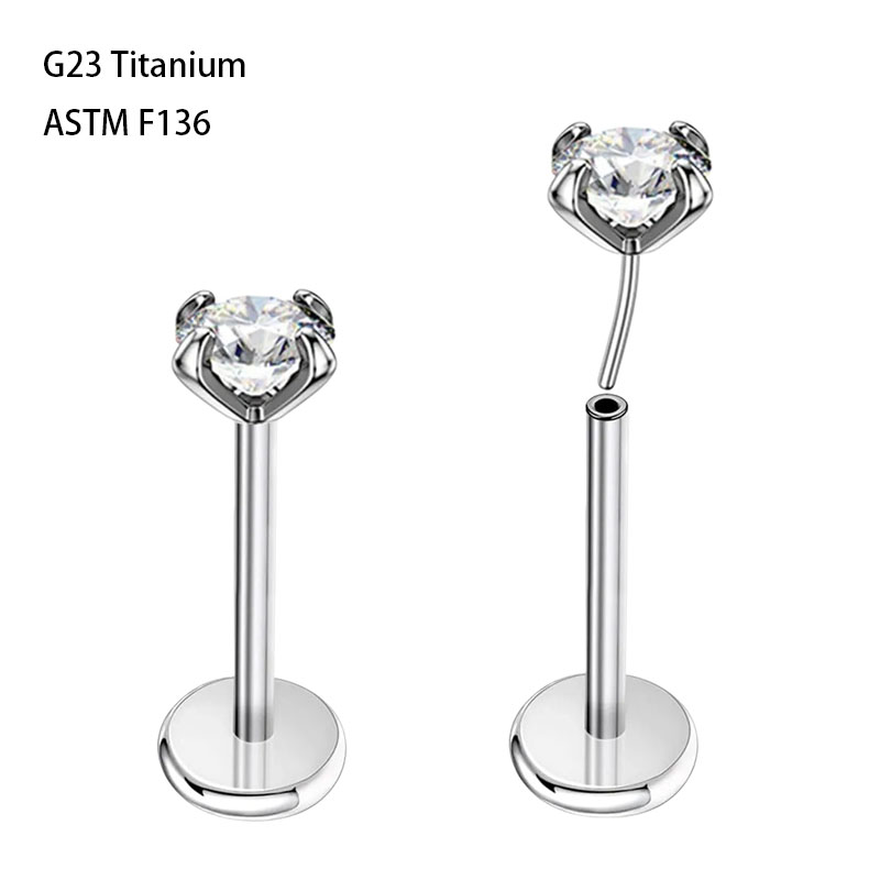 8 قطع من التيتانيوم ASTM F136  - مراجعة Body Jewelry Threadless وسعره