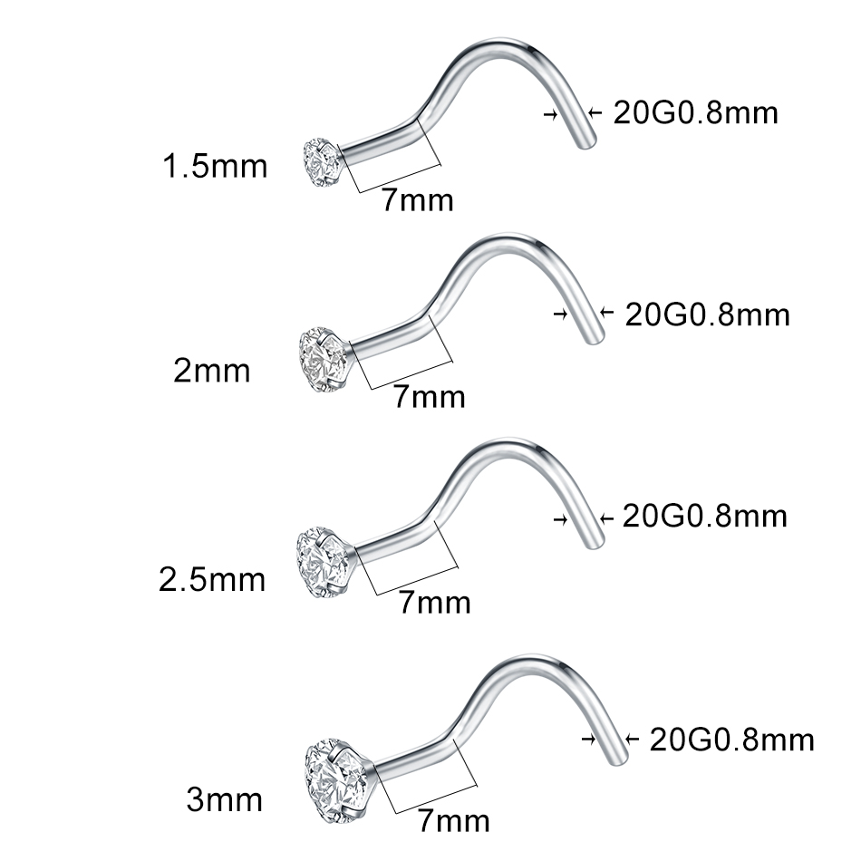 1/5 قطع مجوهرات ثقب الأنف من ا - مراجعة Body Jewelry Implant Grade Titanium وسعره