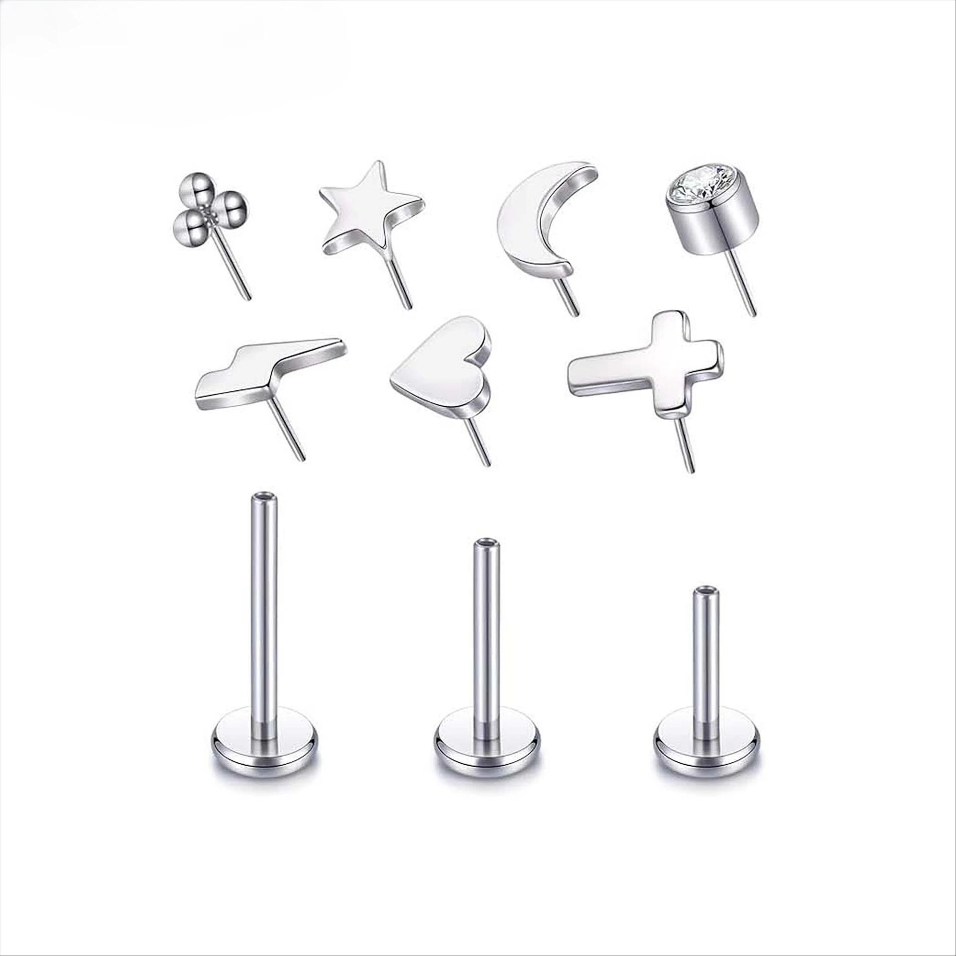 الجملة قاعدة خيوط ASTM F136 مج - مراجعة Body Jewelry Threadless وسعره