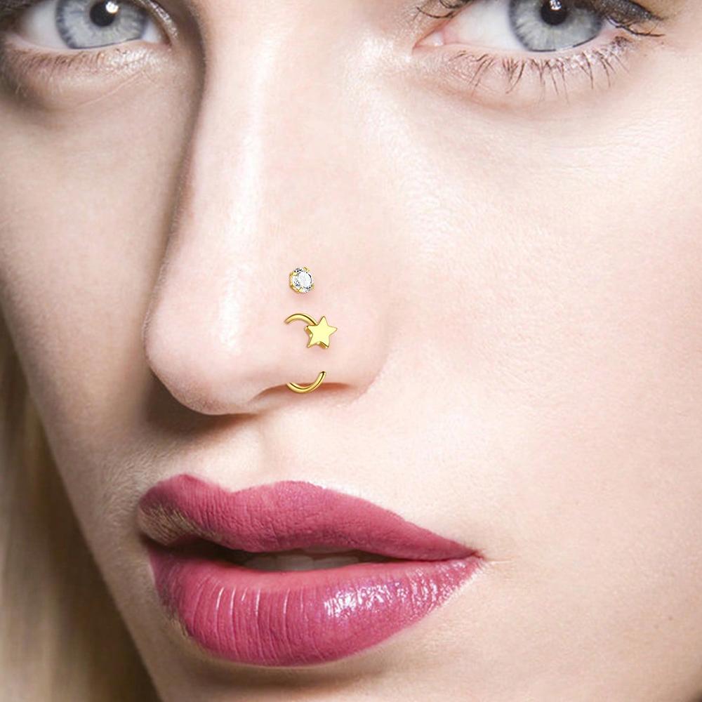 5 قطع من حلقات الأنف، مسامير أ - مراجعة Body Jewelry Threadless وسعره