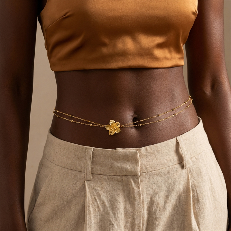 سلاسل بطن بسيطة ذات طبقتين للن - مراجعة Body Jewelry For Sale وسعره
