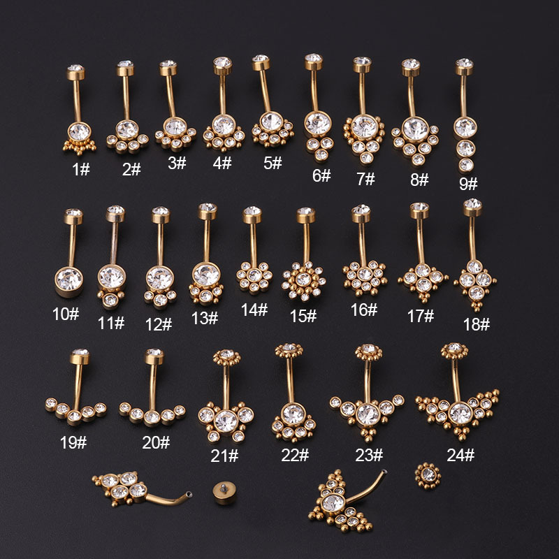 حلقات سرة البطن الذهبية من الز - مراجعة Body Jewelry Titanium وسعره
