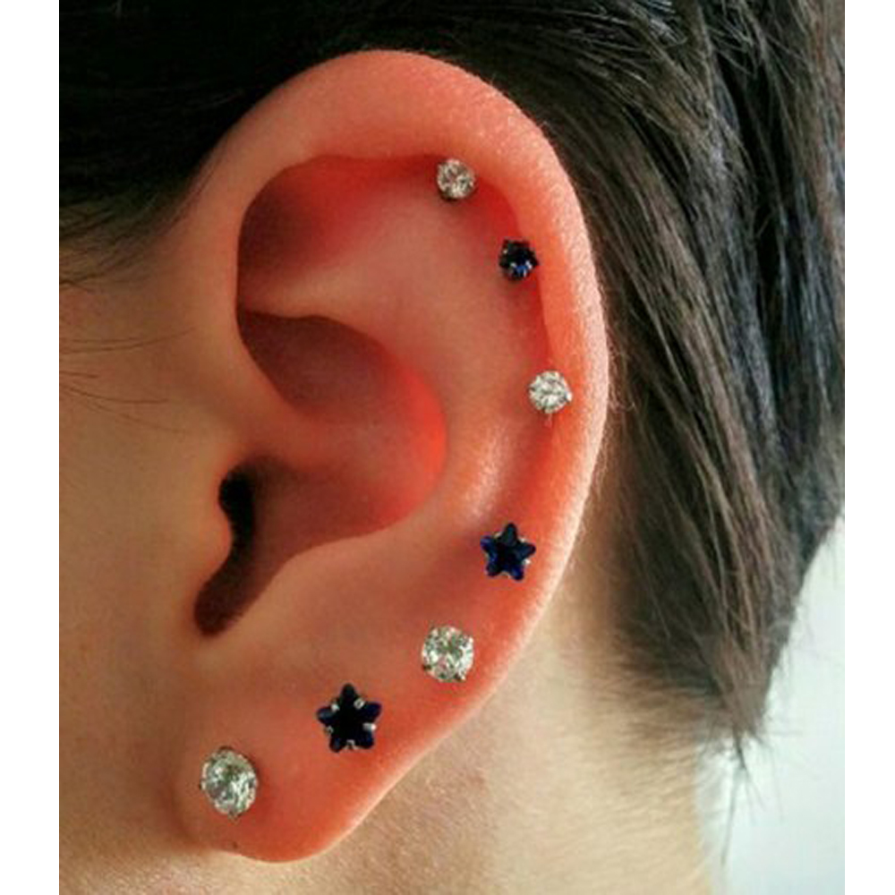 أقراط مرصعة بظهر مسطح بدون خيط - مراجعة Body Jewelry Threadless وسعره