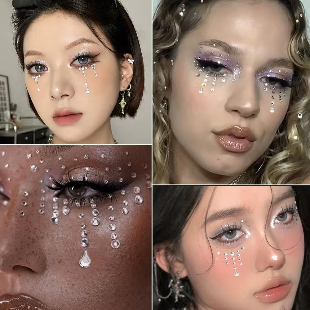 1/5 ورق وجه مجوهرات ملصقات DIY - مراجعة Body Jewelry Eyebrow وسعره