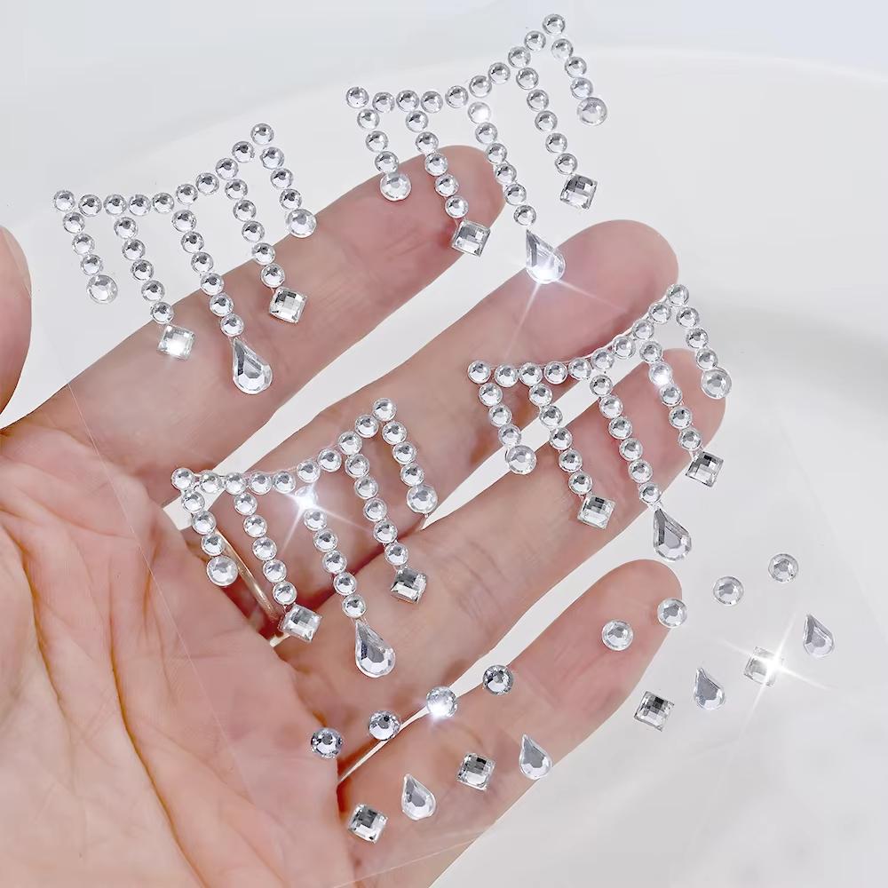 1/5 ورق وجه مجوهرات ملصقات DIY - مراجعة Body Jewelry Eyebrow وسعره