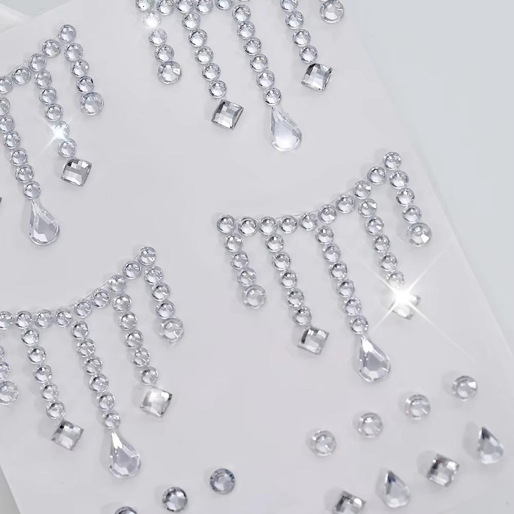 1/5 ورق وجه مجوهرات ملصقات DIY - مراجعة Body Jewelry Eyebrow وسعره