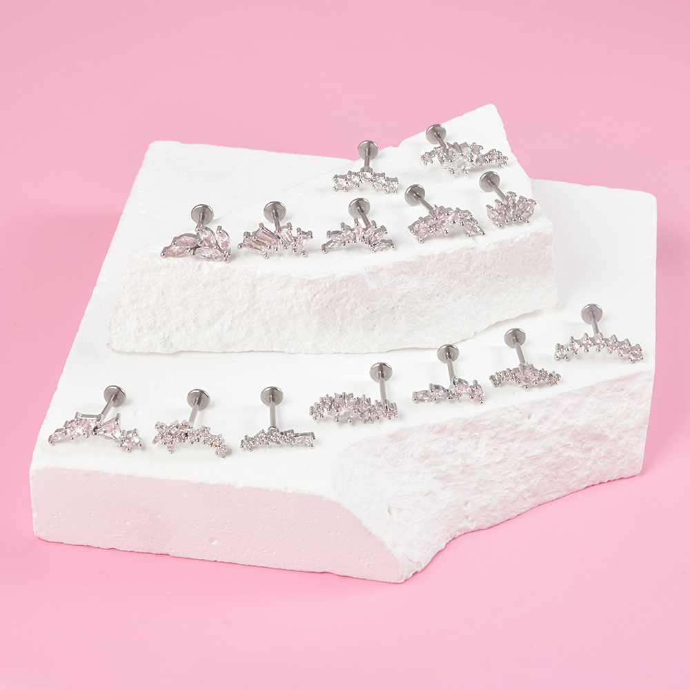 الجراحية الصلب الزركون Labret  - مراجعة Body Jewelry Threadless وسعره