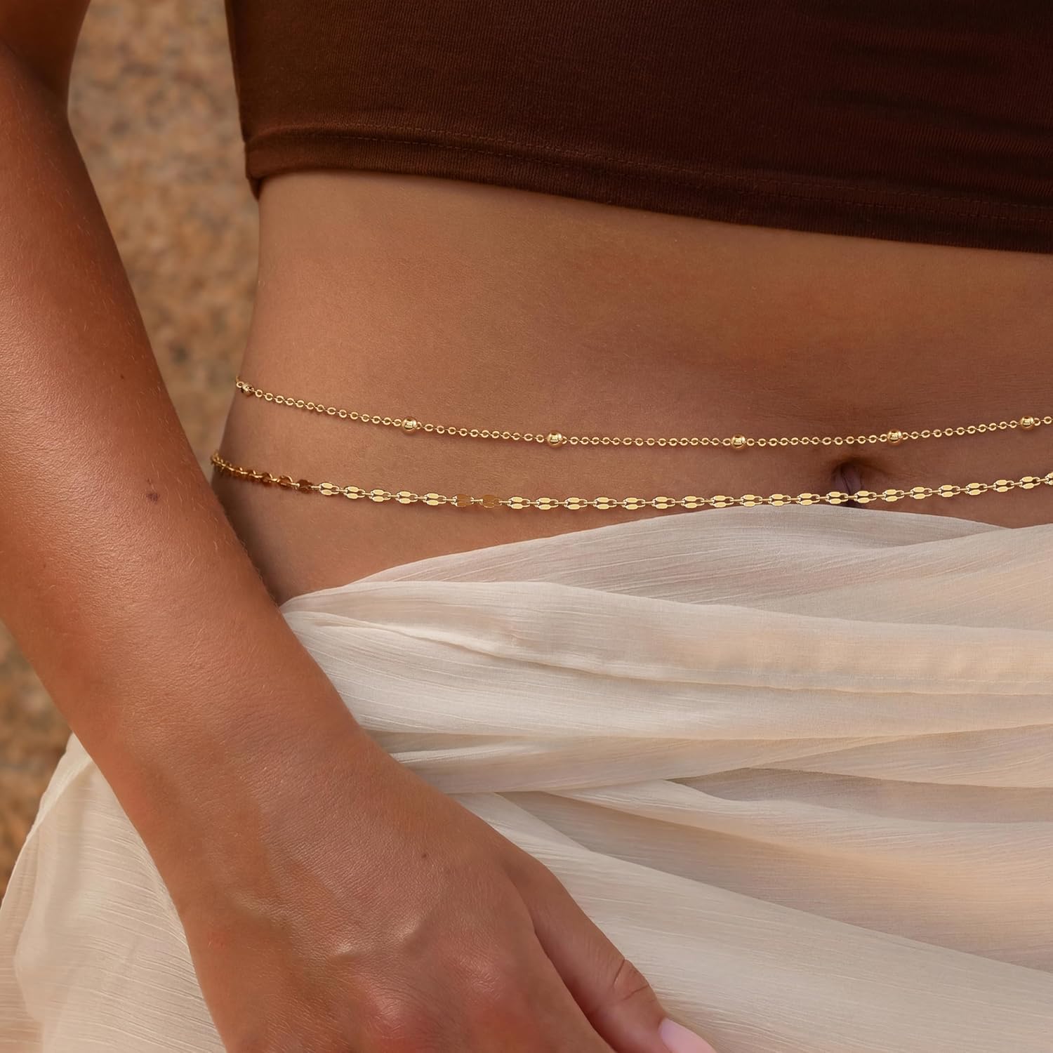 سلسلة خصر مطلية بالذهب عيار 14 - مراجعة Qualiti Body Jewelry وسعره