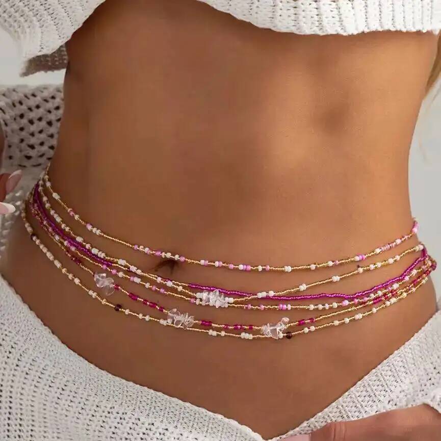 مجموعة من 6 قطع سلاسل خصر بوهي - مراجعة Body Jewelry For Sale وسعره
