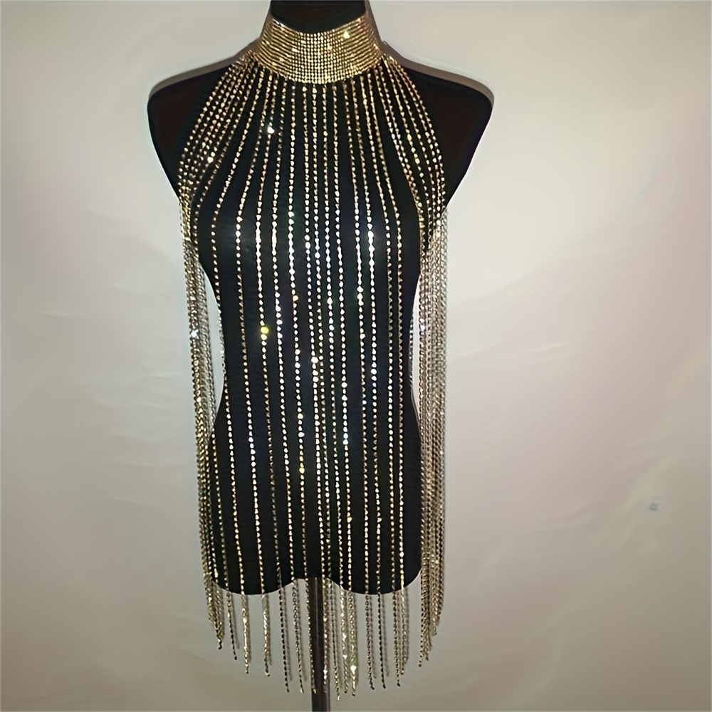 مثير حجر الراين الصدرية الجسم  - مراجعة Body Jewelry Chest وسعره
