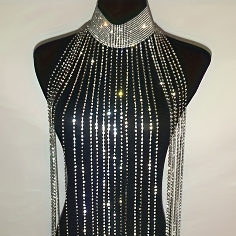 مثير حجر الراين الصدرية الجسم  - مراجعة Body Jewelry Chest وسعره